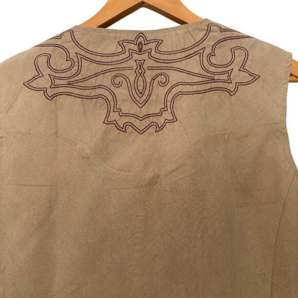 COOFANDY Western Vest NWOT Embroidered Front and Back Mens Size M Easily Unisex - Picture 3 of 8